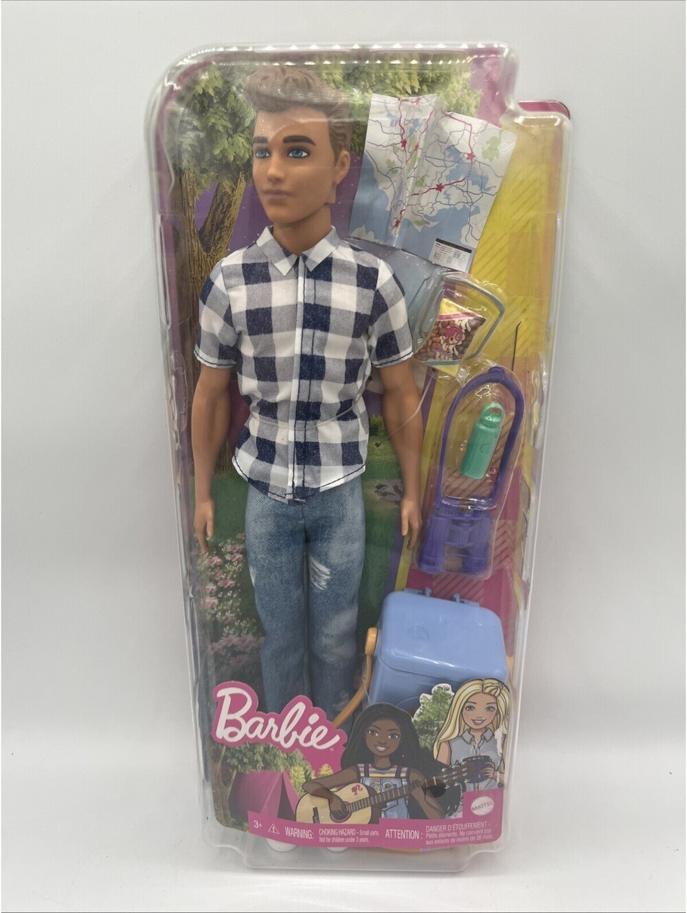 Barbie It Takes Two Ken Camping Doll Plaid Shirt Toy New with Box